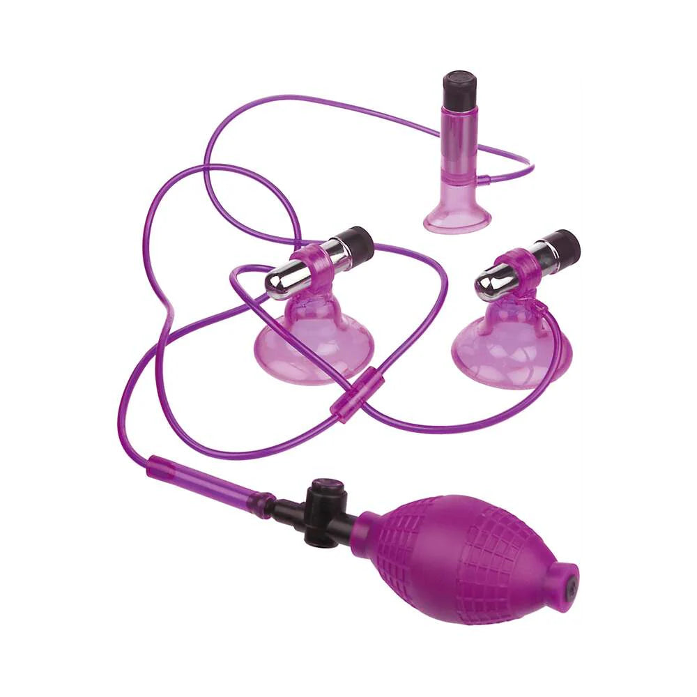Fetish Fantasy Series Clit and Nipple Vibrating Triple Suckers PIPEDREAM