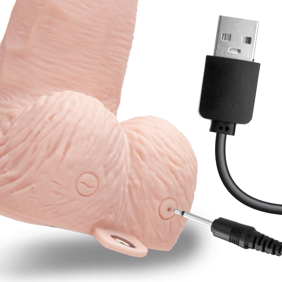 Lux F Recharge Strap On W/balls 6 Flesh