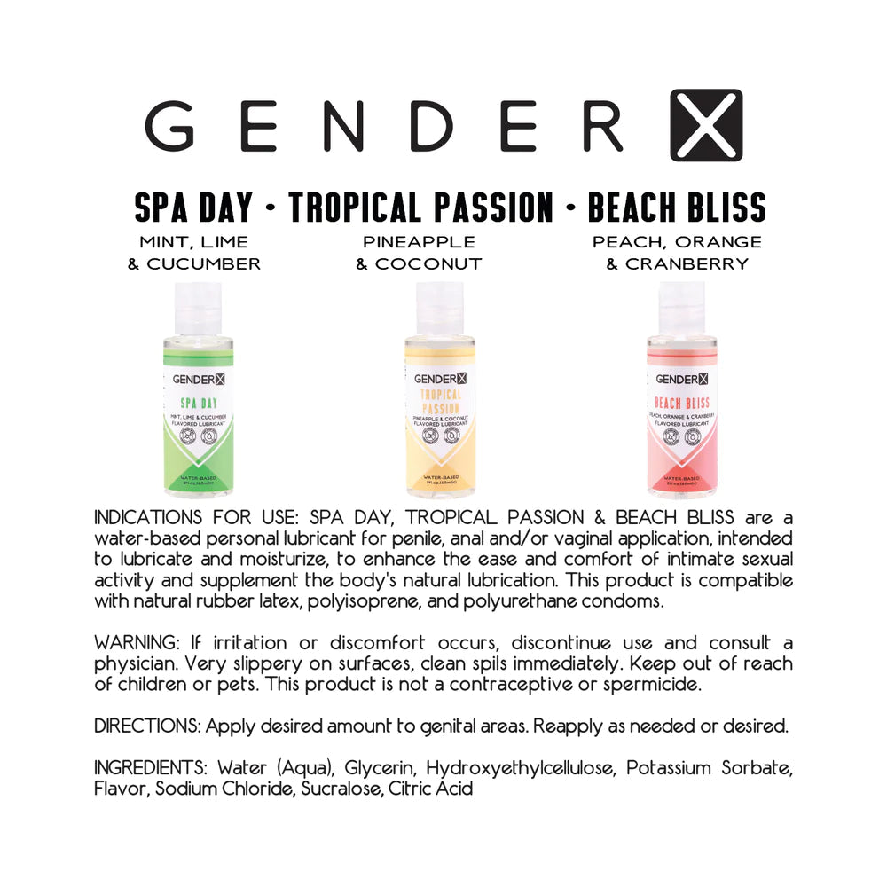 Gender X Flavored Lube Travel 3-Pack GENDER X
