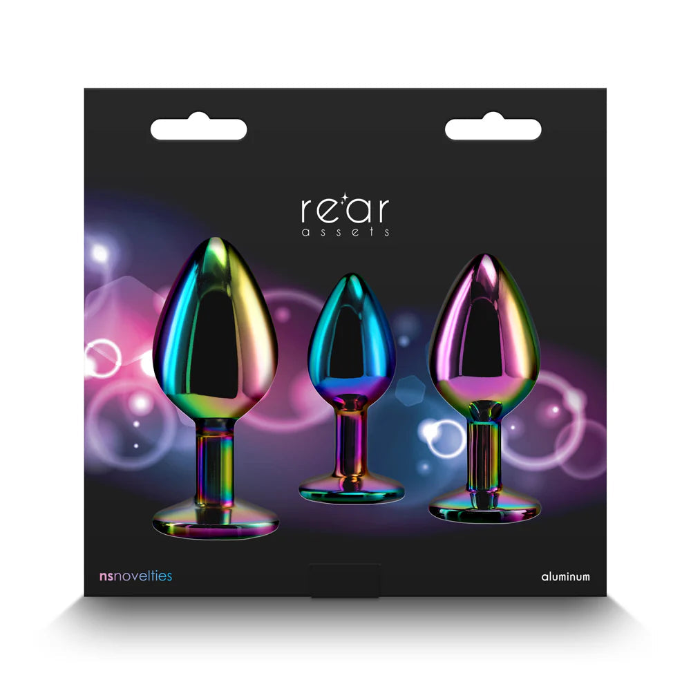 Rear Assets 3-Piece Metal Plug Kit Multicolor/Rainbow NSNOVELTIES