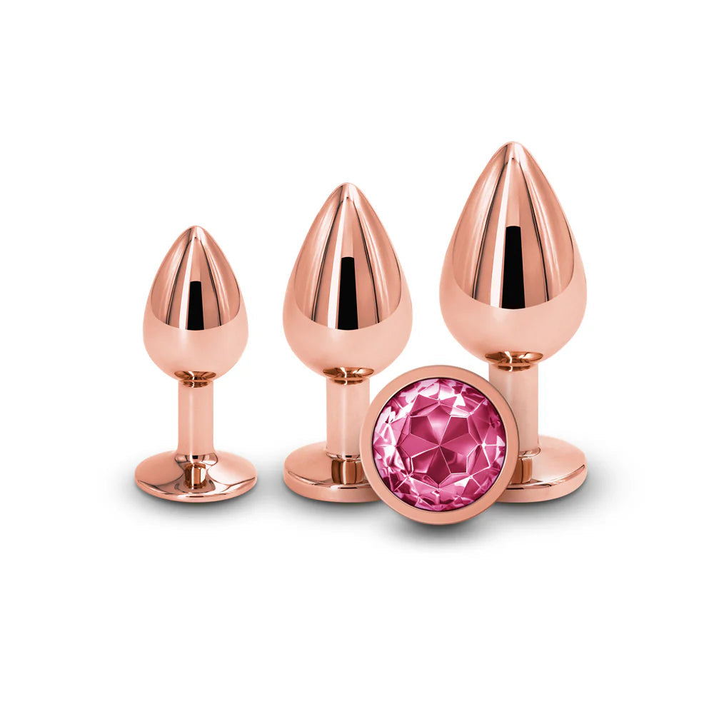 Rear Assets 3-Piece Metal Plug Kit Rose Gold/Pink NS NOVELTIES