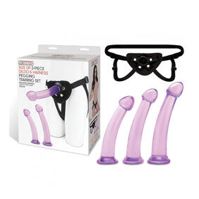 Lux Fetish Size Up 3-Piece Dildo & Harness Pegging Training Set - SP BOUTIQUE
