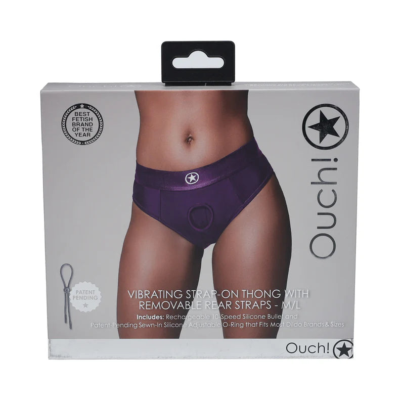 Ouch! Vibrating Strap-on Thong with Removable Butt Straps OUCH!