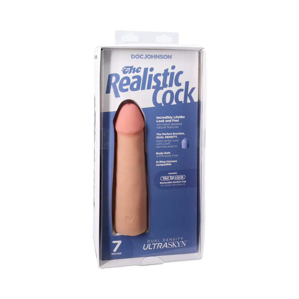 The Realistic Cock 7 in. ULTRASKYN Vac-U-Lock Dildo Vanilla DOC JOHNSON