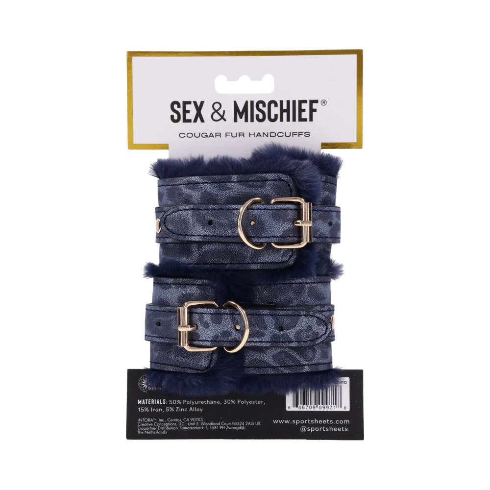 Sportsheets Sex & Mischief Cougar Fur Handcuffs SPORTSHEETS