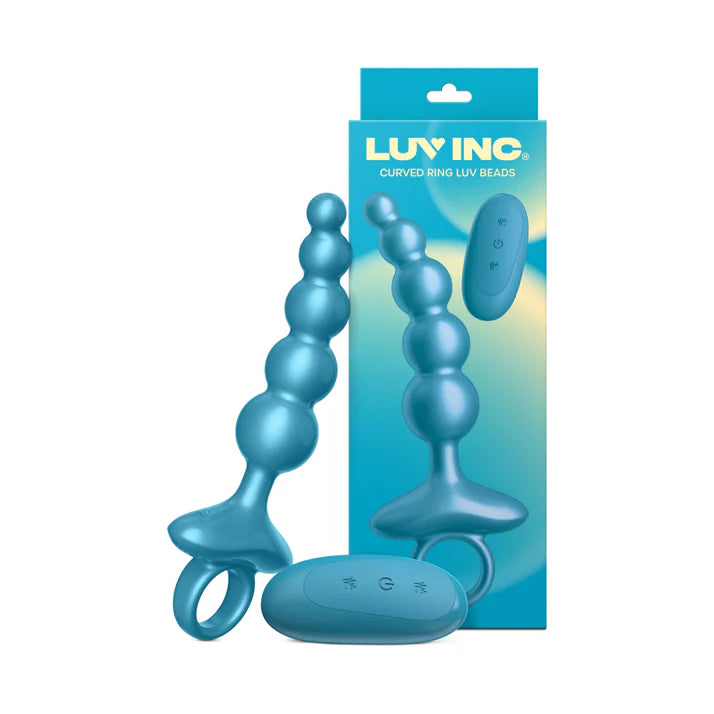 Luv Inc Cr23: Curved Ring Luv Beads Metallic Blue LUV INC.