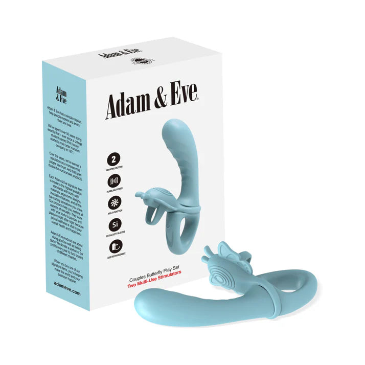 Adam & Eve Couples Butterfly Play Set Two Multi-Use Stimulators ADAM & EVE