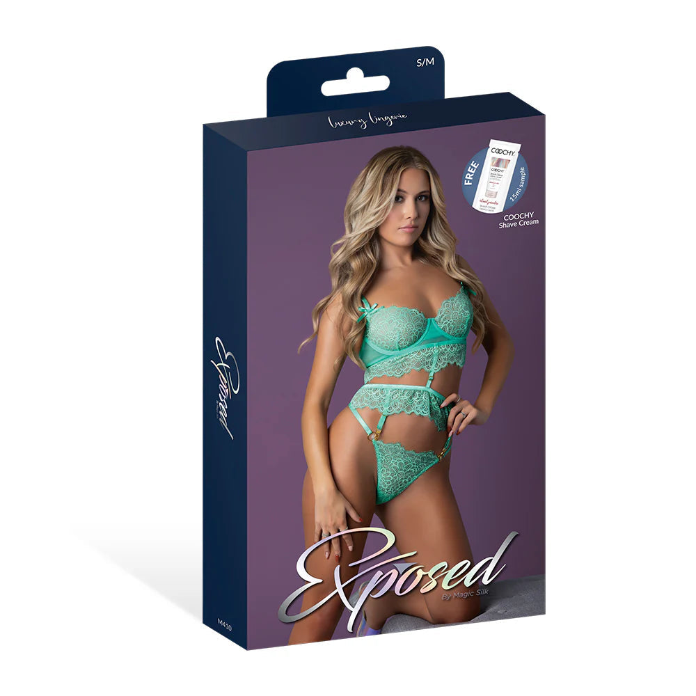 Magic Silk Caribbean Crush Demi Longline Bra & Panty with Flounce EXPOSED
