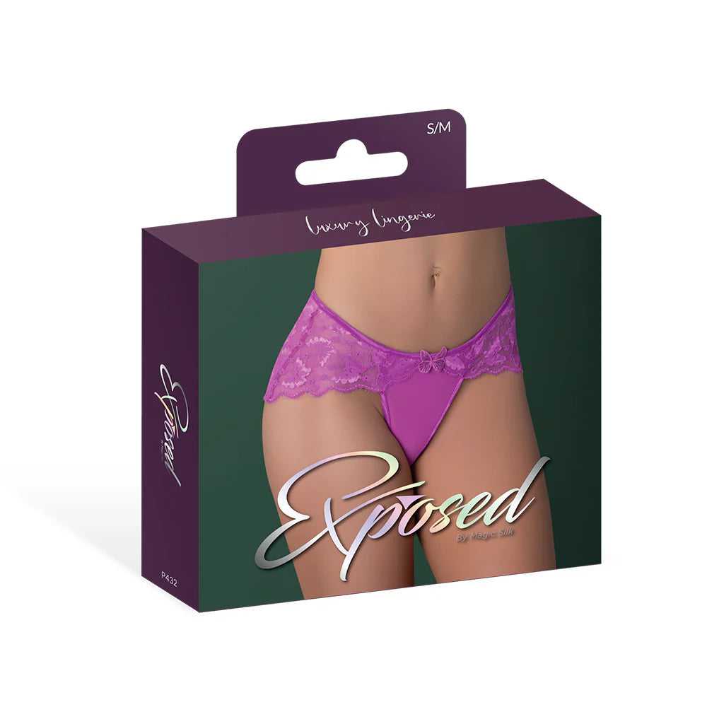 Magic Silk Butterfly Fantasies Boy Short Neon Purple EXPOSED