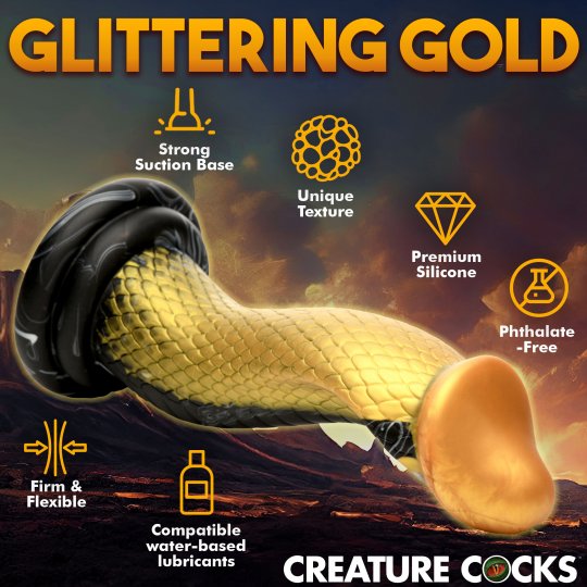Golden Mamba Silicone Dildo CREATURE COCKS