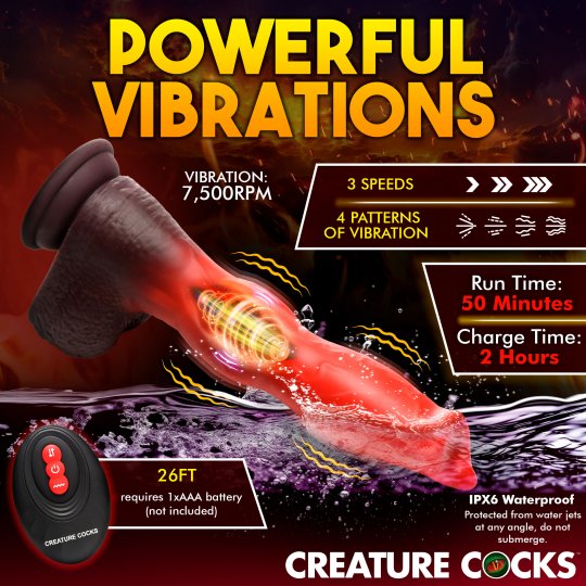 Ramming Hound Thrusting & Vibrating Silicone Dildo CREATURE COCKS