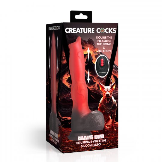 Ramming Hound Thrusting & Vibrating Silicone Dildo CREATURE COCKS