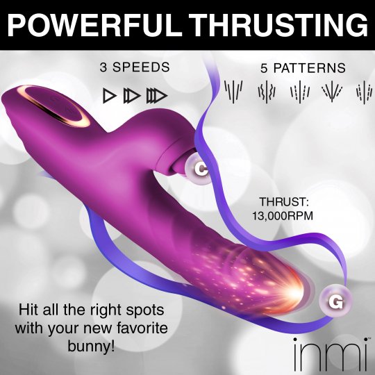 Bumping Bunny Thrusting & Pulsing Silicone Rabbit Vibrator XR BRANDS