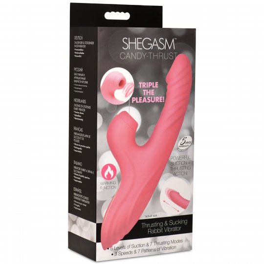Candy-Thrust Silicone Thrusting and Sucking Rabbit Vibrator XR BRANDS