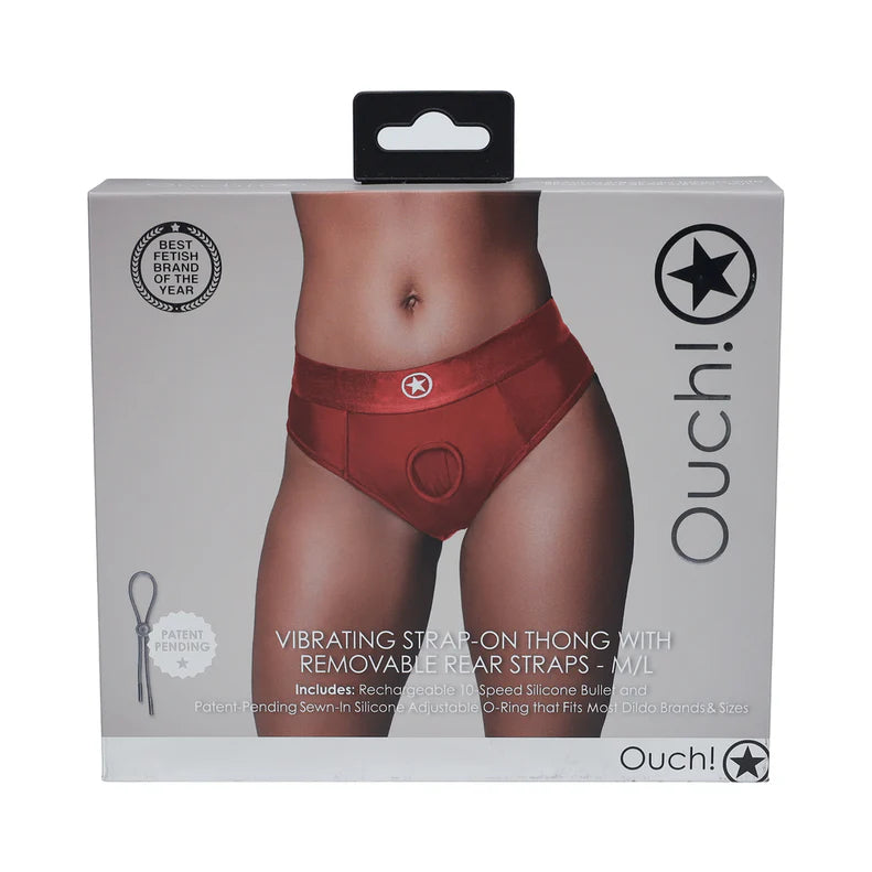 Ouch! Vibrating Strap-on Thong with Removable Butt Straps OUCH!