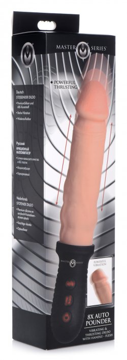 8X Auto Pounder Vibrating and Thrusting Dildo with Handle MASTER SERIES