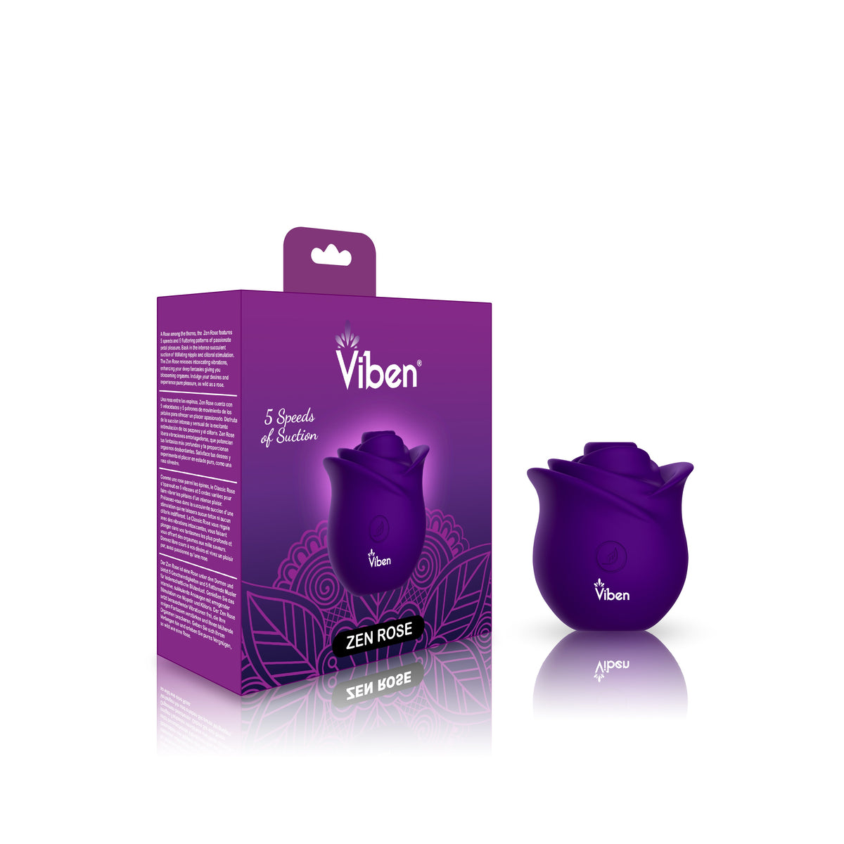 Zen Rose -Handheld Rose Clitoral and Nipple Stimulator VIBEN