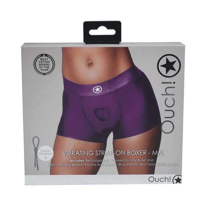 Ouch! Vibrating Strap-on Boxer Purple