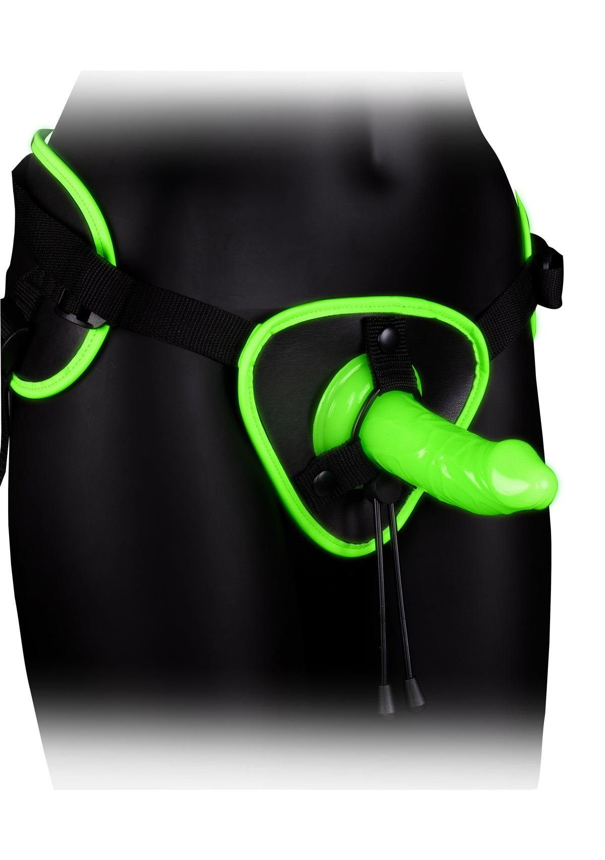 Ouch! Glow Strap-on Harness - Glow In The Dark - Green - SP BOUTIQUE