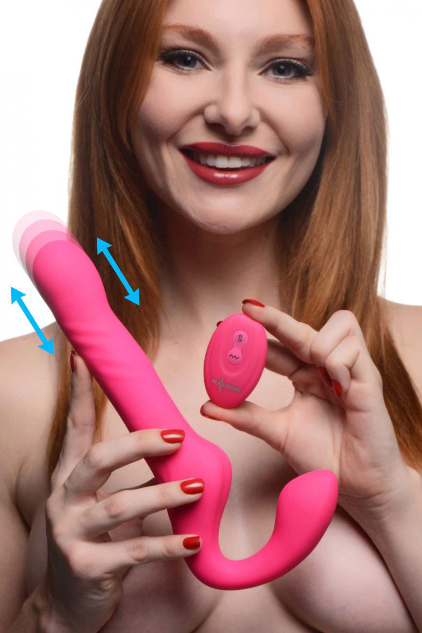 Mighty-Thrust Thrusting and Vibrating Strapless Strap-on With Remote - SP BOUTIQUE
