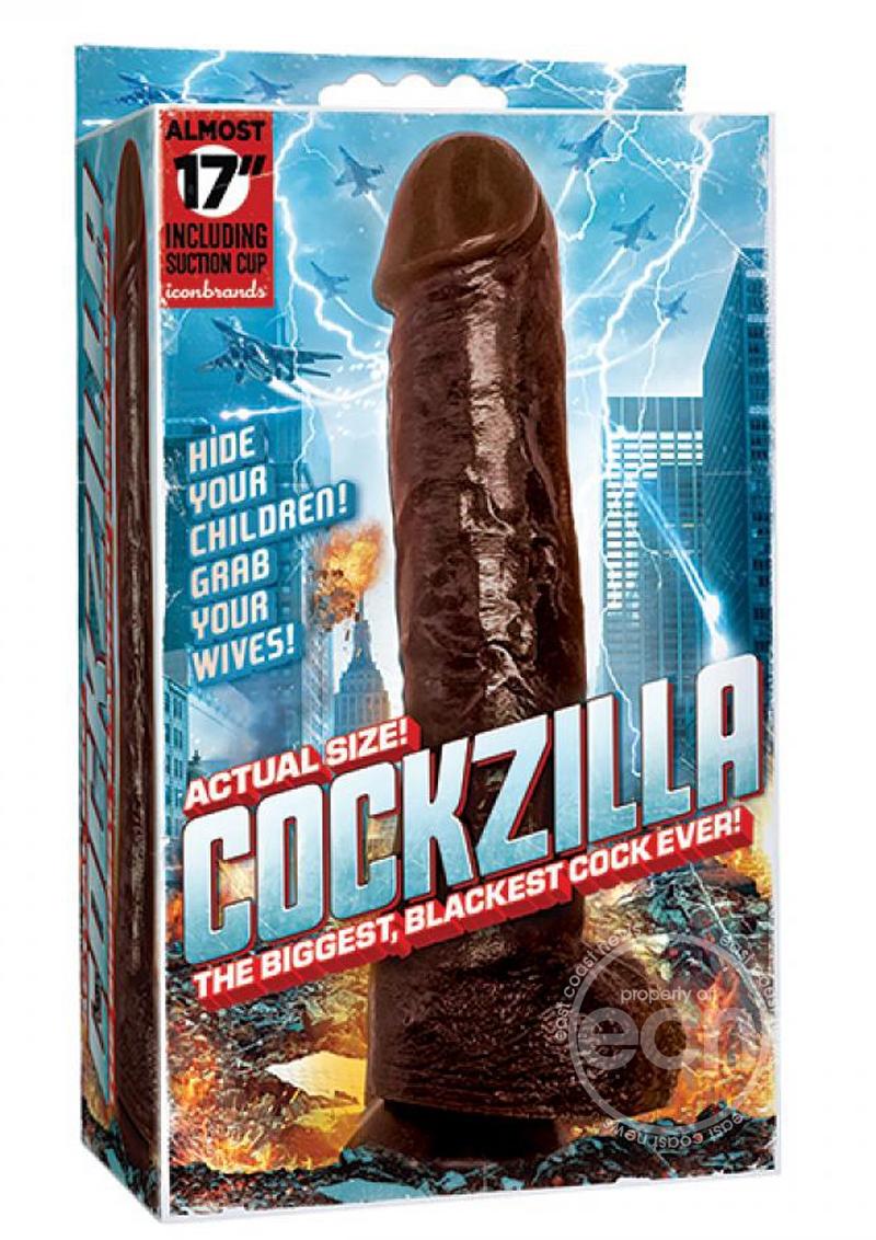 Cockzilla 17 Inch Black Realistic Dildo with Suction Cup & Harness Compatibility - SP BOUTIQUE