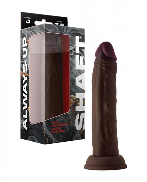 Shaft Model J Flexskin Liquid Silicone Dong - Mahogany - SP BOUTIQUE
