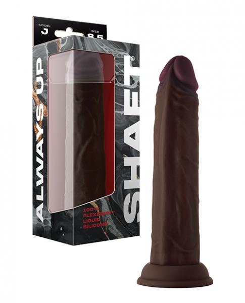 Shaft Model J Flexskin Liquid Silicone Dong - Mahogany - SP BOUTIQUE