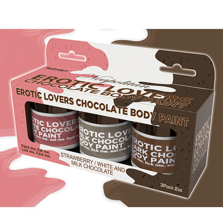 Erotic Chocolate Body Paints White/Milk Chocolate & Strawberry (3 Pack) - SP BOUTIQUE