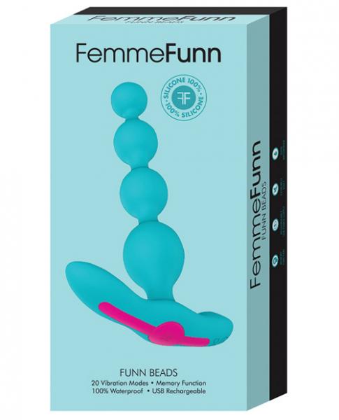 Femmefunn Funn Beads Vibrating Anal Beads Turquoise Blue - SP BOUTIQUE