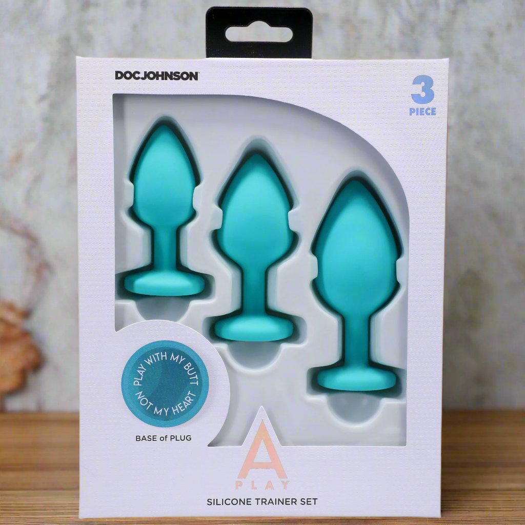 A-Play Beginner Butt Plug Set – 3-Piece Silicone Spade Design, Graduated Sizes, Body-Safe - SP BOUTIQUE