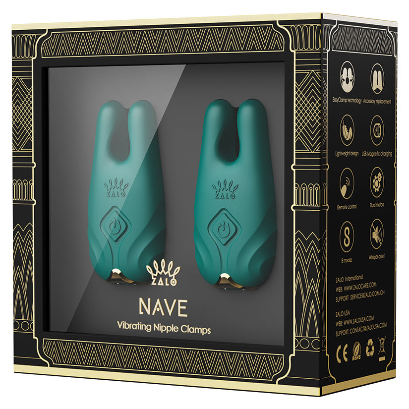 ZALO NAVE Dual Motor Nipple Clamps - App Controlled, 8 Vibration Modes, USB Rechargeable - SP BOUTIQUE