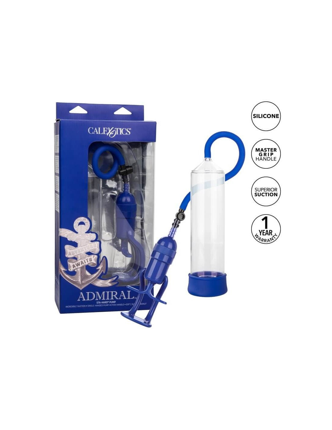Admiral Sta-Hard Male Enhancement Pump with Silicone Base and Master-Grip Handle for Size and Stamina - SP BOUTIQUE