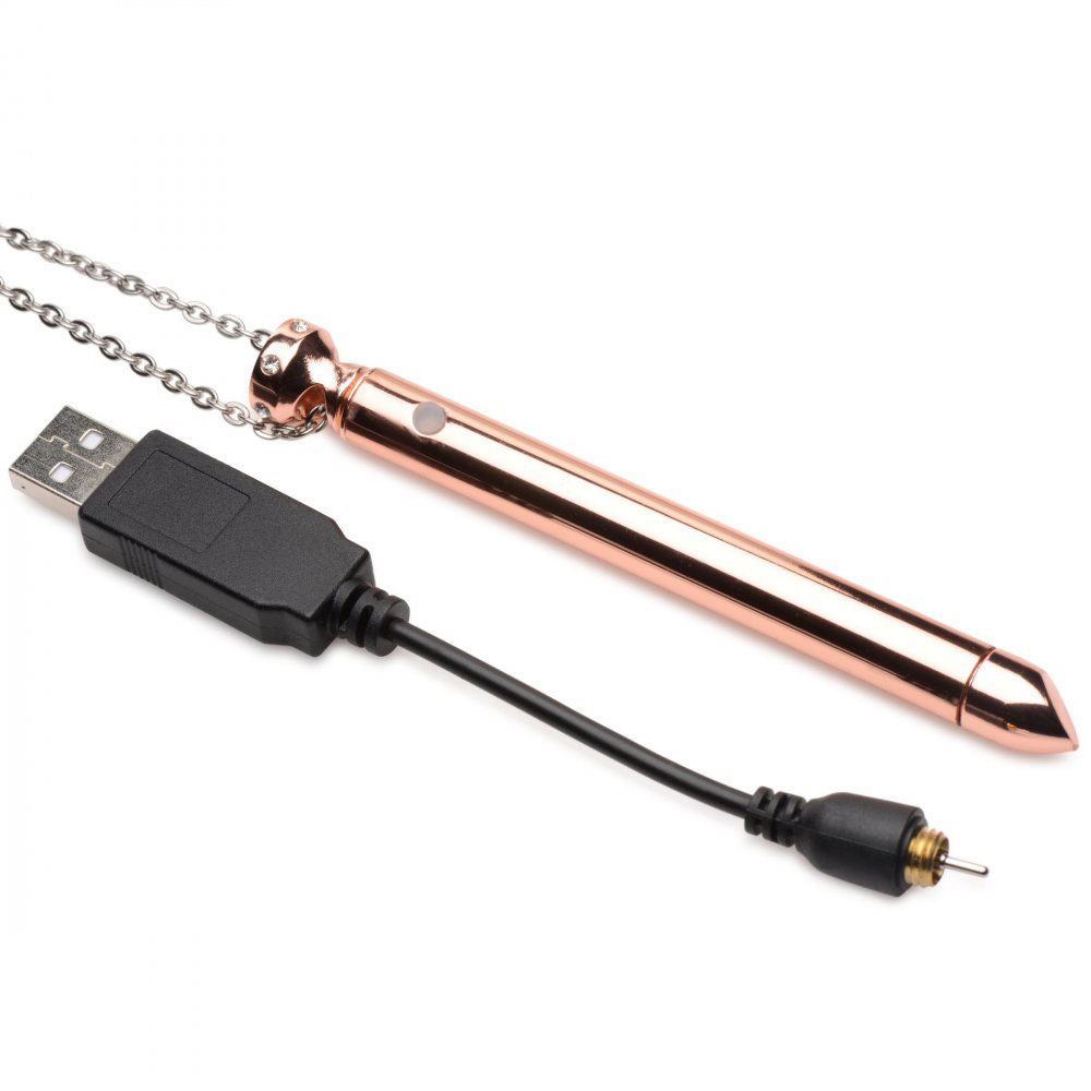 7X Discreet Vibrator Jewelry Necklace, Stainless Steel with Powerful Vibrations & 4 Patterns - SP BOUTIQUE