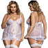 JOY-BS092 – White Sheer Polka Dot Lace Babydoll Lingerie Set SP BOUTIQUE