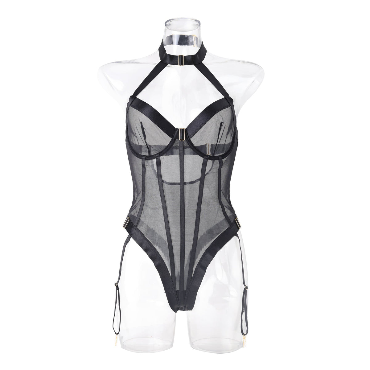 JOY-BTS071 – Black Mesh and Strap Teddy Lingerie SP BOUTIQUE