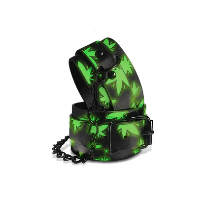 Stoner Vibes Chronic Collection Glow in the Dark Wrist Cuffs GLOBAL NOVELTIES LLC