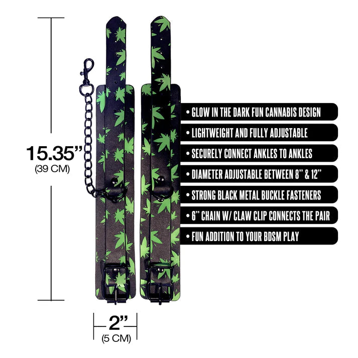 Stoner Vibes Chronic Collection Glow in the Dark Wrist Cuffs GLOBAL NOVELTIES LLC