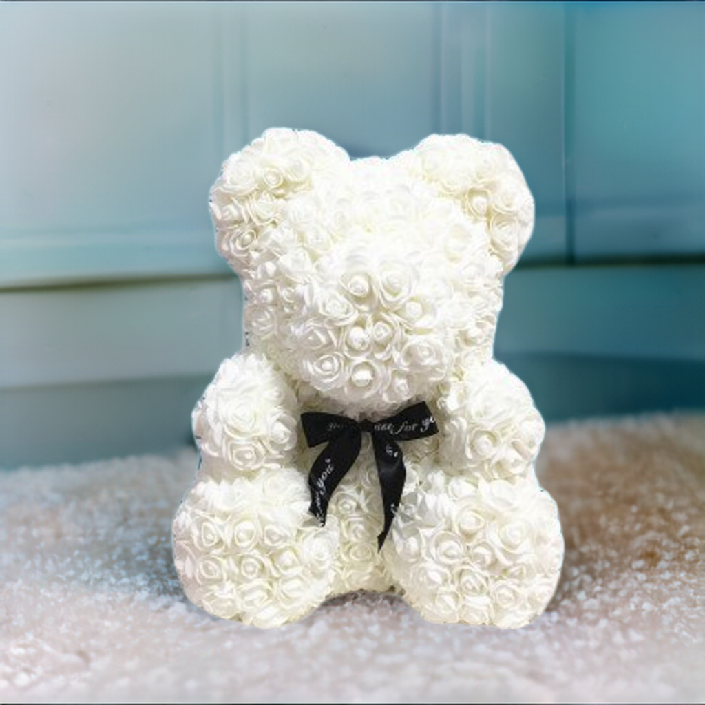 Rose Teddy Bear and Rose Ring Gift Box