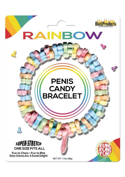 Bonbons en forme de pénis aux saveurs multiples de Dicky Charms dans un bracelet super extensible