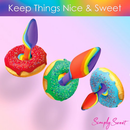 3 Piece Rainbow Silicone Butt Plug Set CURVE TOYS