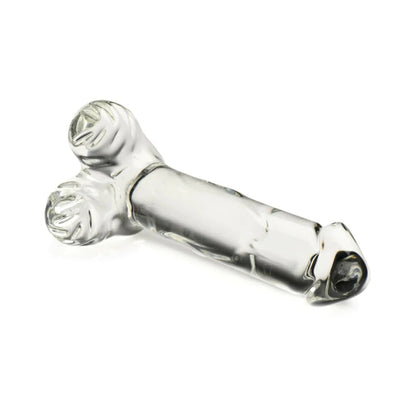 Pleasure Crystals Glass Dildo W/ Balls CURVE NOVELTIES