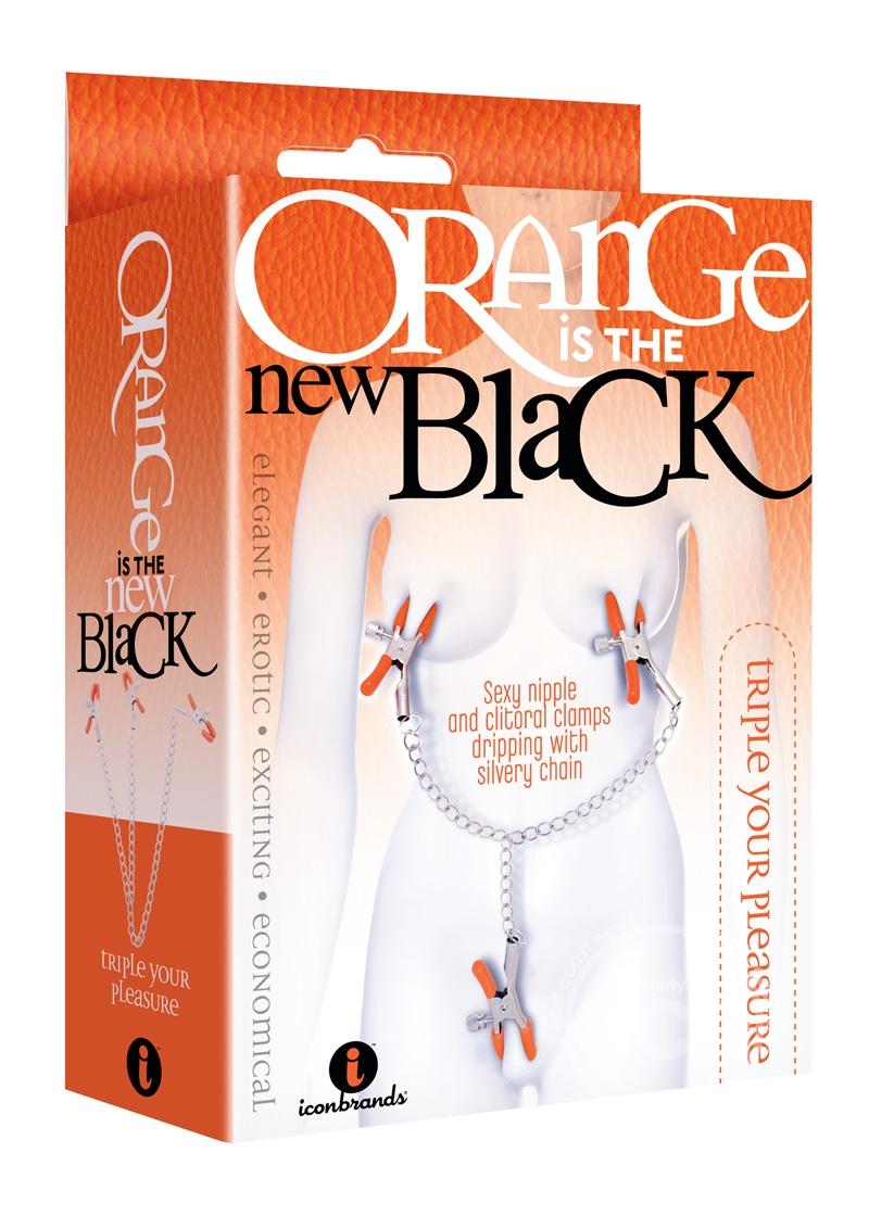 Orange Is The New Black Triple Your Pleasure Nipple and Clitoral Clamps with Chain ICON BRANDS