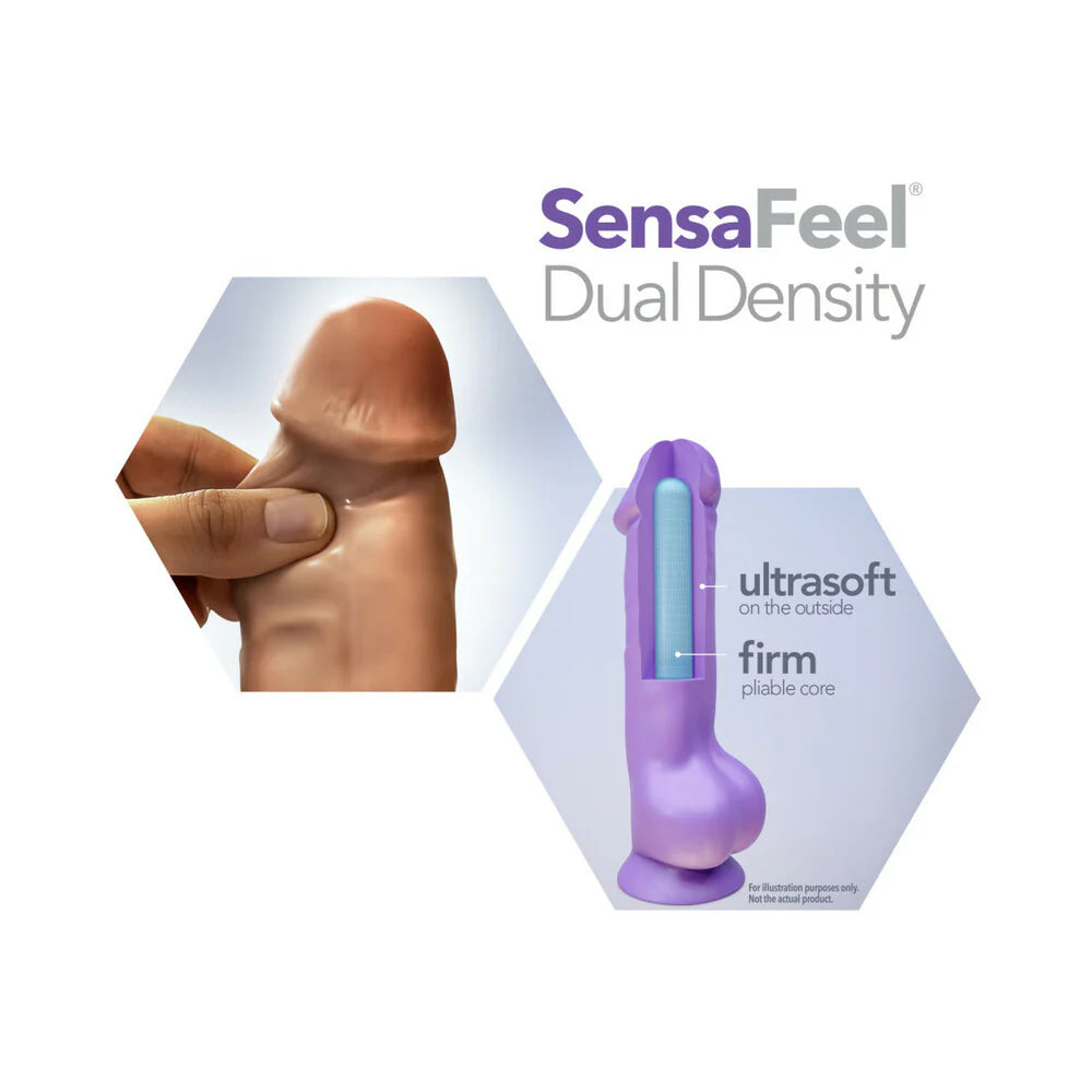 Au Naturel Posable Dual Density Dildo with Balls BLUSH