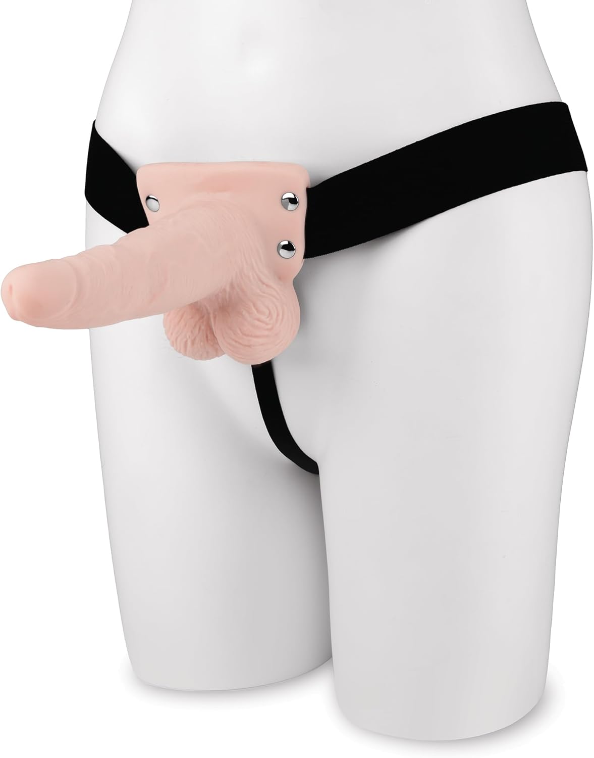 Lux F Recharge Strap On W/balls 6 Flesh