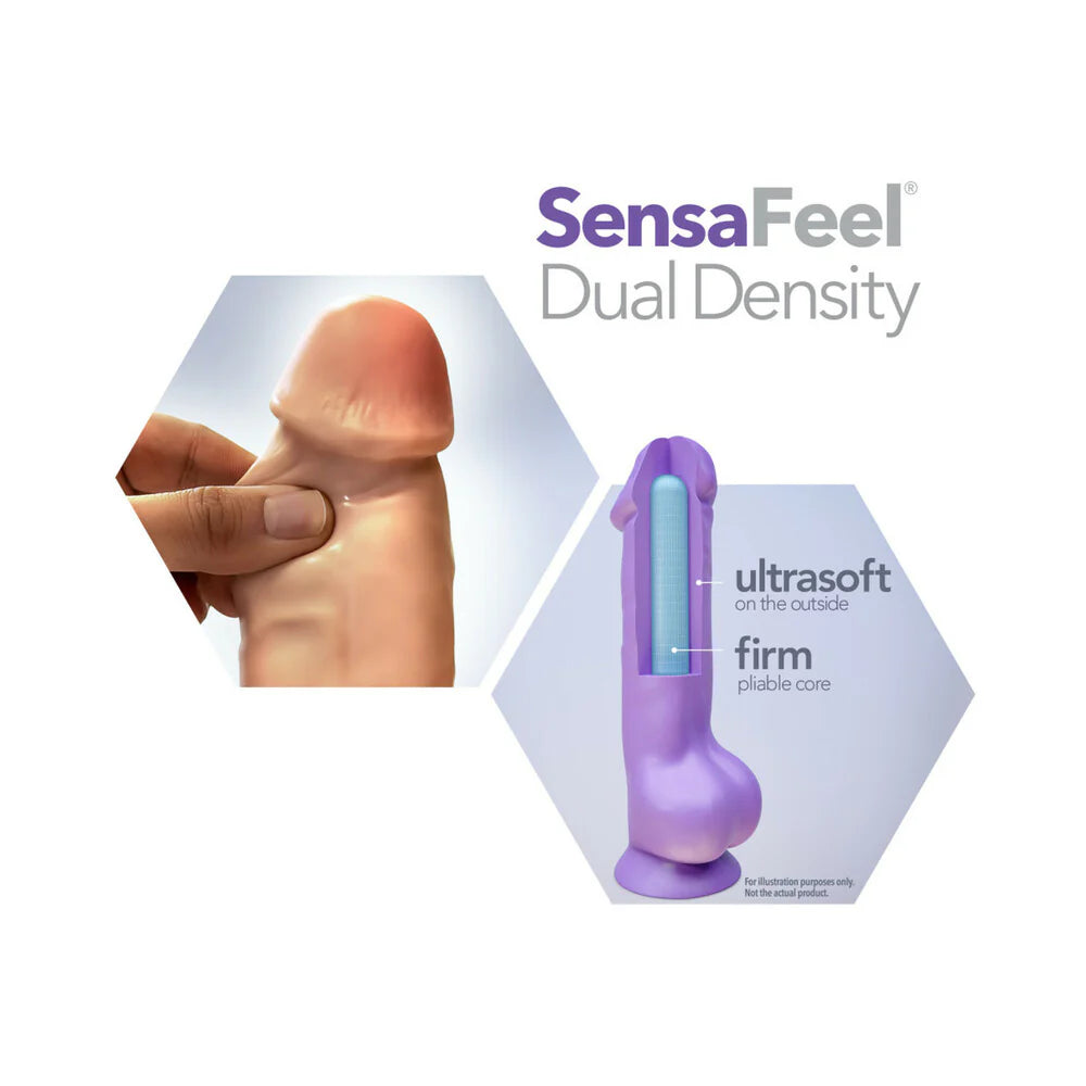 Au Naturel Posable Dual Density Dildo with Balls BLUSH