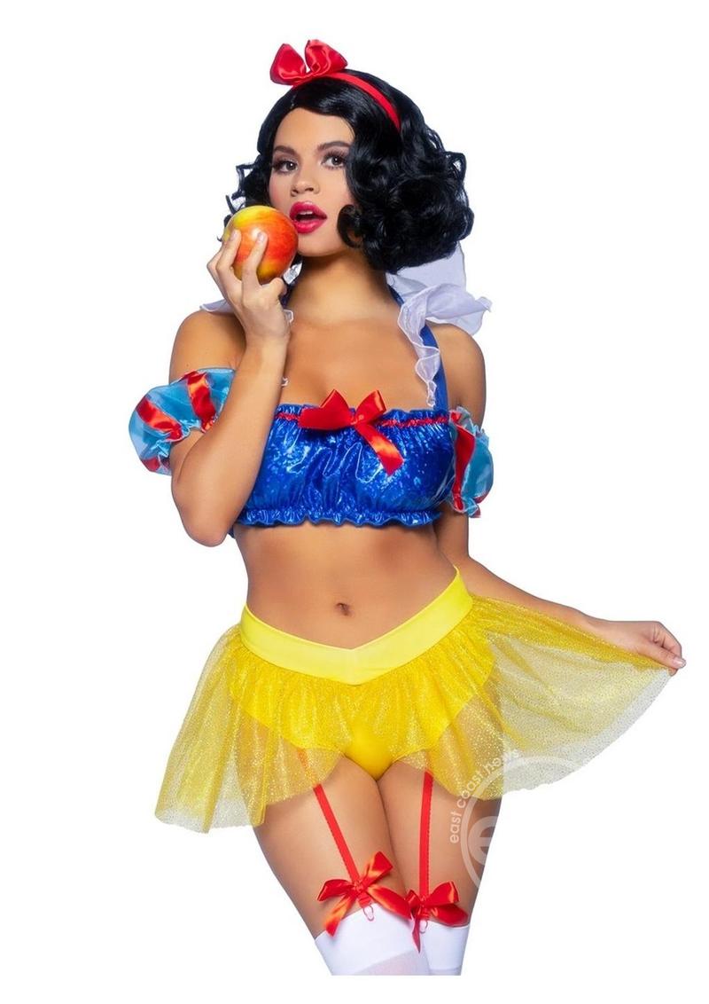 Bad Apple Snow White, Shimmer Halter Bandeau with Organza Puff