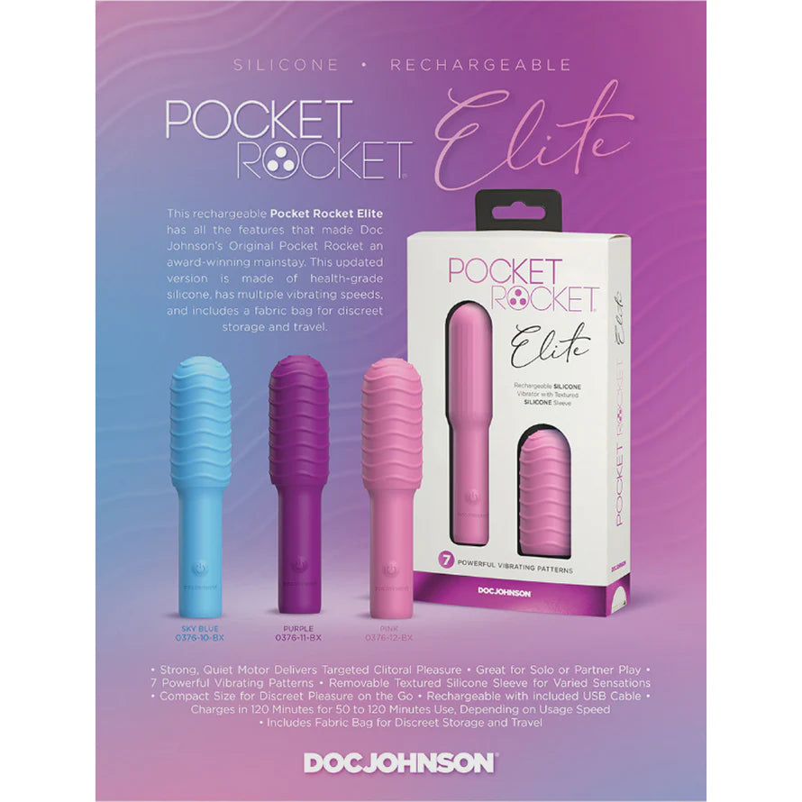 Pocket Rocket Elite Rechargeable Bullet With Removable Sleeve