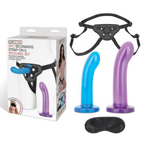 Lux Fetish 3-Piece Beginners Strap-On &amp; Pegging Set - SP BOUTIQUE