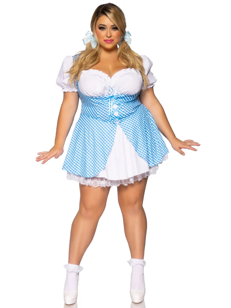 Leg Avenue Gingham Dress With Split Skirt