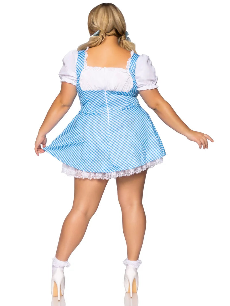 Leg Avenue Gingham Dress With Split Skirt